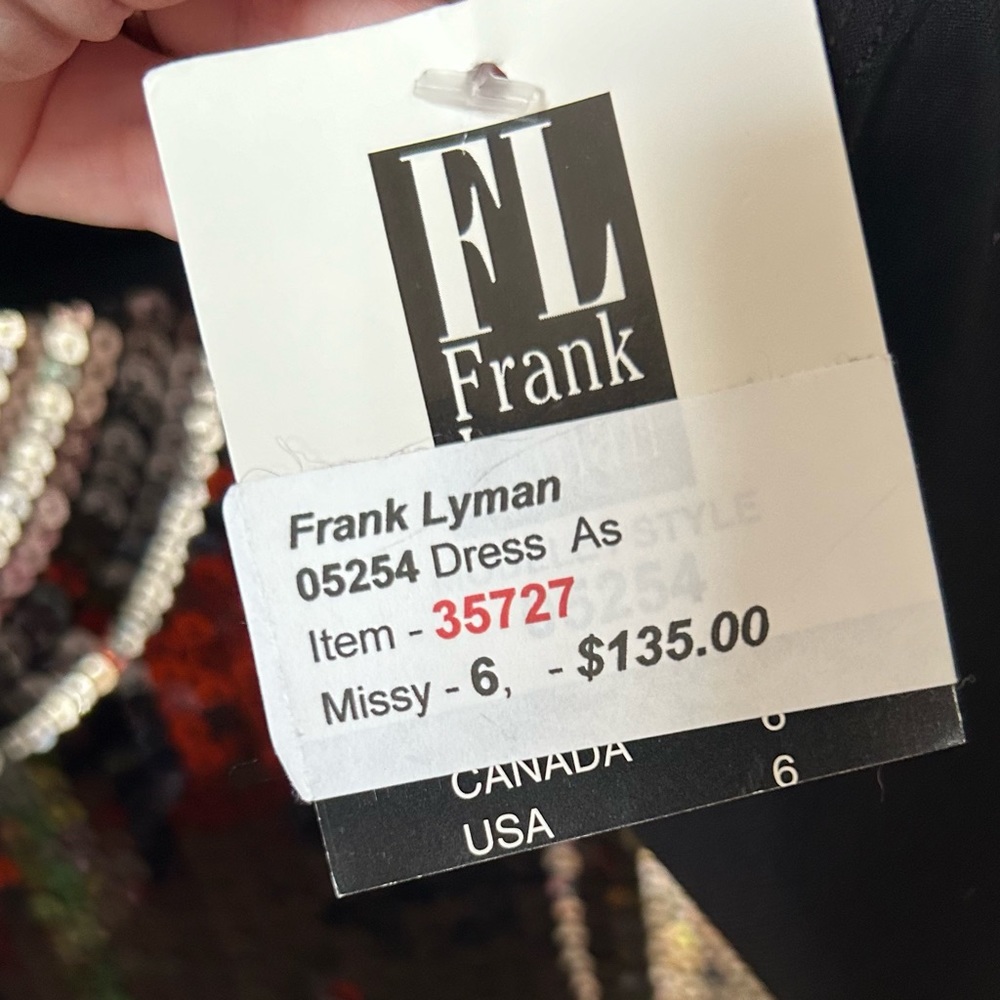 NWT Frank Lyman Sequin Black Top Festive Paisley Silver   New Year Retail $135 - Picture 6 of 8